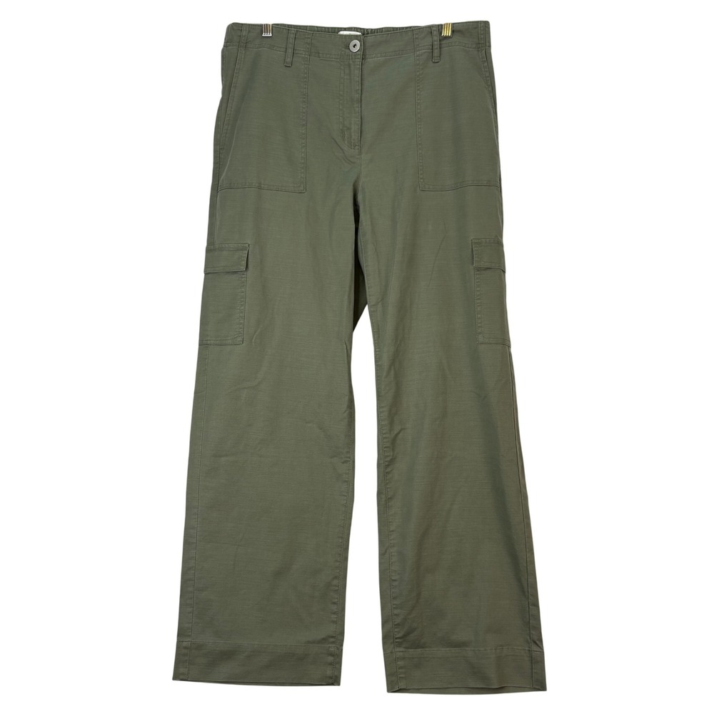 J. Jill‎ Green Wide Leg Cargo Trousers Women 16 Gorpcore Utility Pants Coastal
